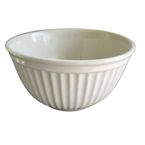 ANTIQUE Union Pacific Railroad Mixing Chefs Bowl 7" Stoneware Rib Cream Railway - Picture 1 of 9